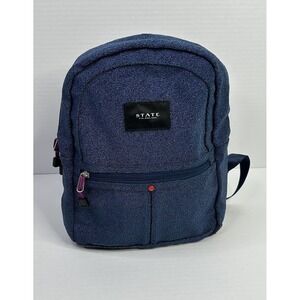 State Beaded Blue Sparkle Mini Kane Backpack Minor Flaws READ*
